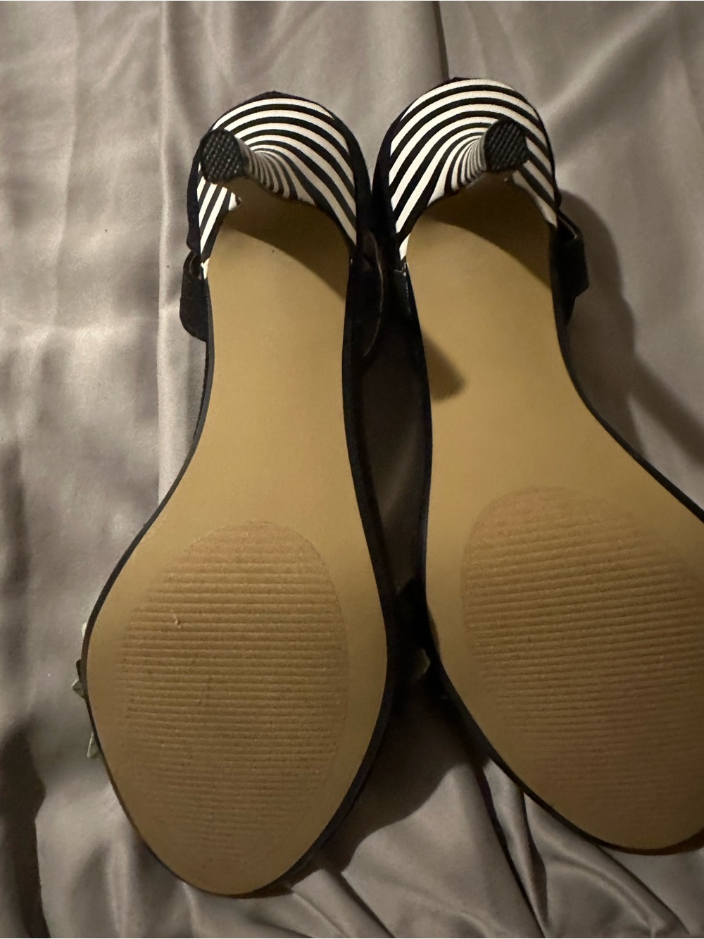 Betsey Johnson Black Ankle-Strap Heels with Yellow & Red Floral Accents.4in Heel - Picture 3 of 3